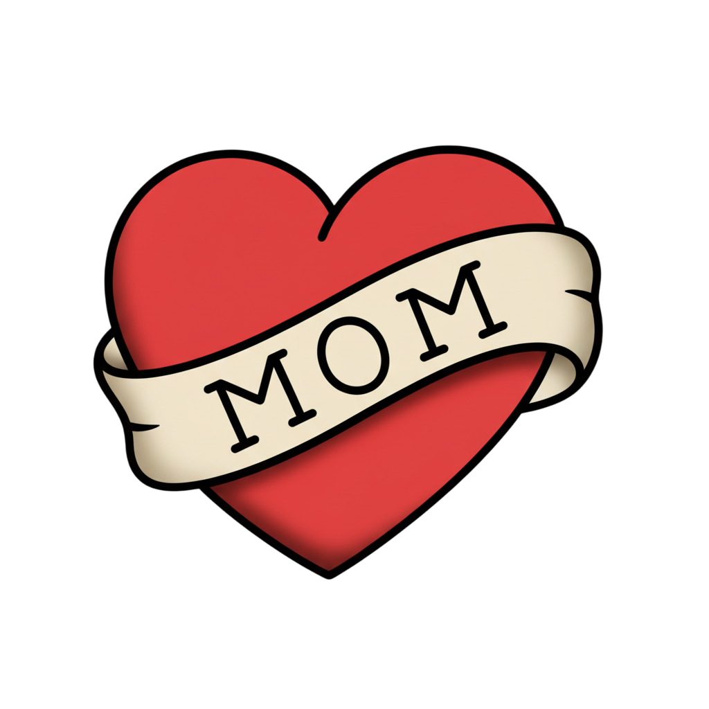 Mom Hearth Tattoo 8x10cm / 3x4